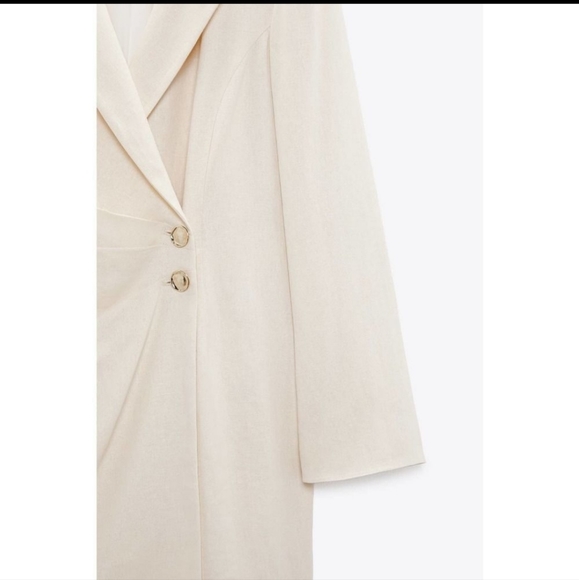 Zara Linen Blend Blazer Dress Size M - Picture 6 of 11